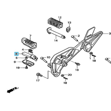 50635MAK000  Right Main Step Honda XL-650V/700V Transalp