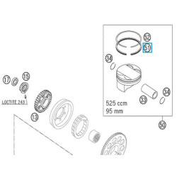 58030631000  Oil Scraper Ring KTM EXC-SX 520-525