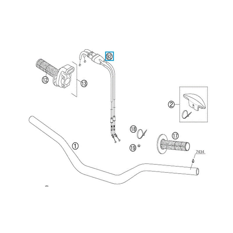 78102091100 Throttle Cable 'Open-Close' KTM SXF-250-350-450