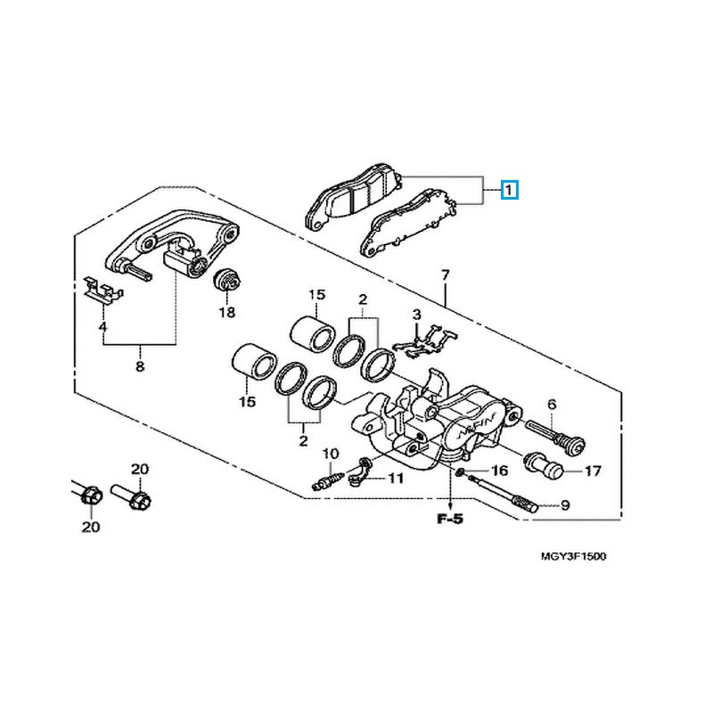 06435MGY641  Τακάκια Οπίσθια Honda Crossrunner 800