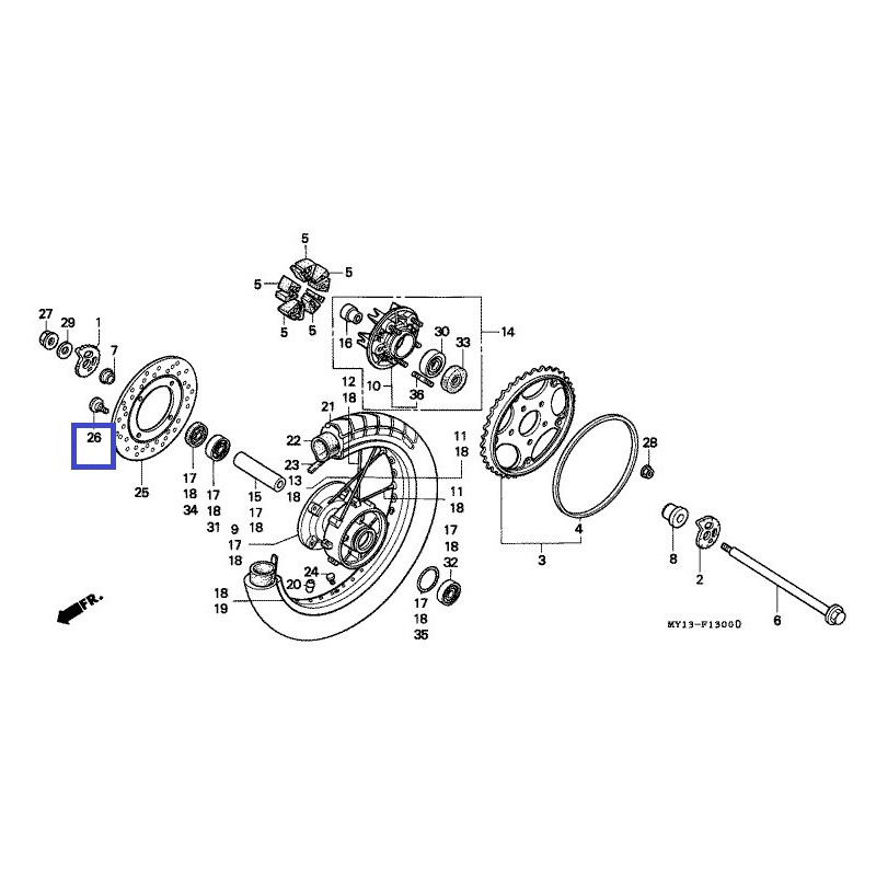 90105MK5010  Βίδα Δισκόπλακας 8x22 Honda XR-CR-XRV-XLV