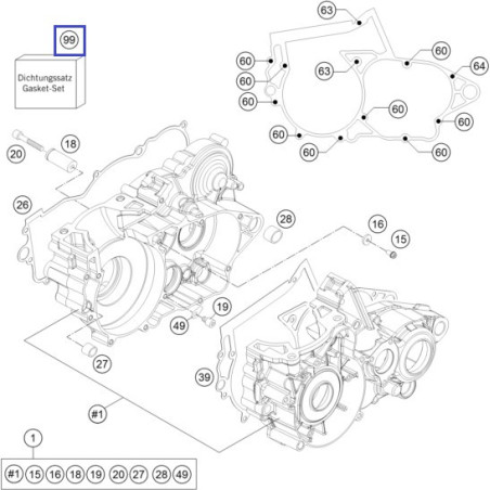 55130099001  Gasket Set KTM EXC-250-300 '15-'16