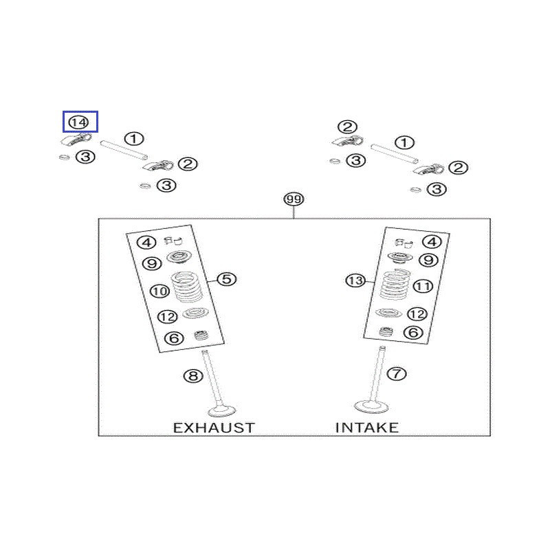 77736060000  Valve Lever KTM EXC-F 250 '14-'16 SX-F 250 '13-'15