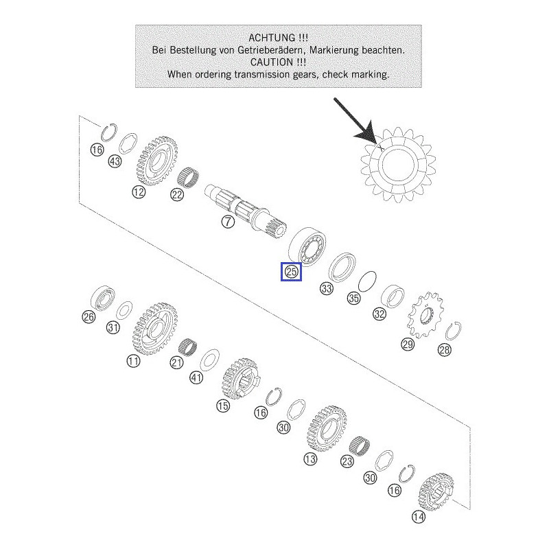 54833025000  Ρουλεμάν Αξονα Γραναζιού KTM EXC-250-300