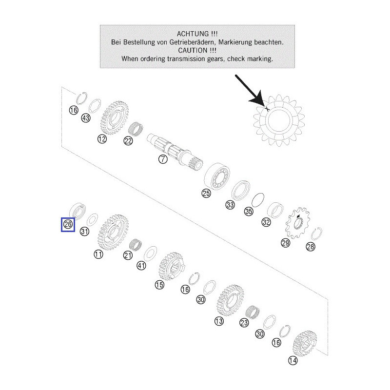 0625062035  Ρουλεμάν Αξονα Σασμάν KTM EXC-250-300