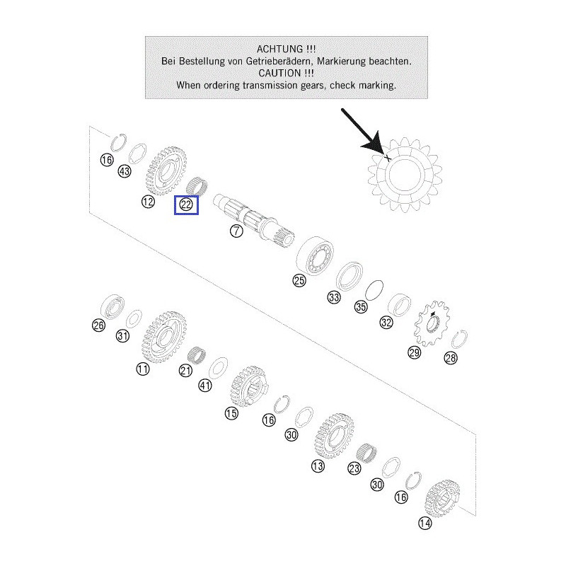 0405242812  Needle Bearing KTM EXC-250-300