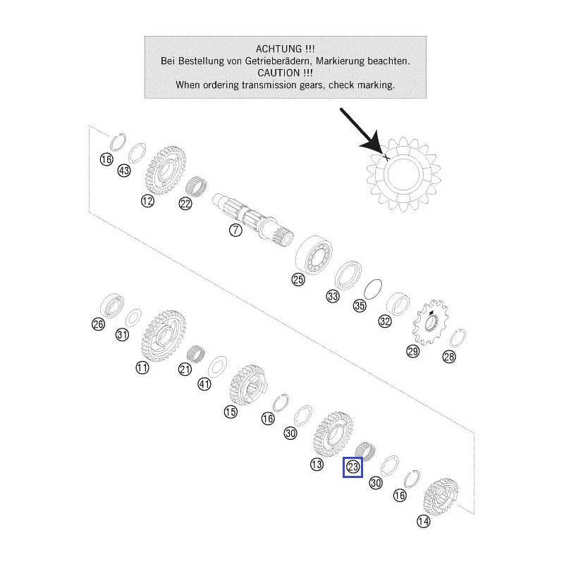 0405222613  Ρουλεμάν Αξονα Σασμάν KTM EXC-250-300
