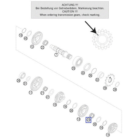 0405222613  Ρουλεμάν Αξονα Σασμάν KTM EXC-250-300