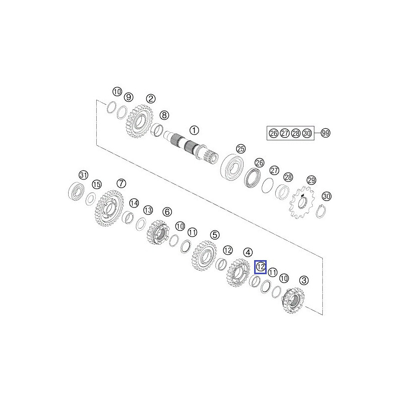 0405222611  Needle Bearing KTM EXC-250-300