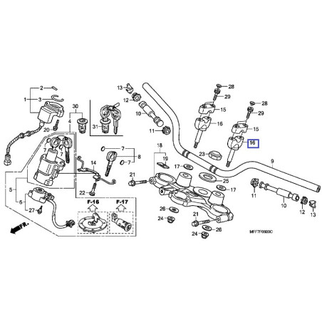 53132KL3670  Handlebar Holder Honda XL-600V-650V-700V Transalp 