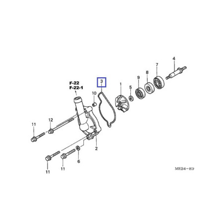 19226MEB670  Φλάντζα Καπακιού Αντλίας Νερού Honda CRF-450R '02-'08 CRF-450X '05-'14