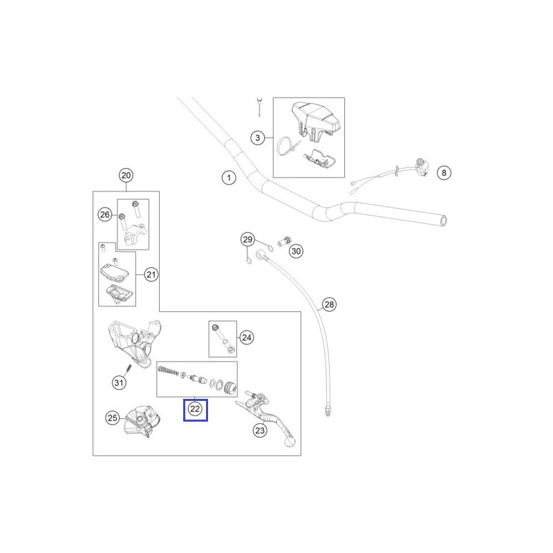 72002032000  Repair Kit Piston 10mm KTM SX-85 '14-'17