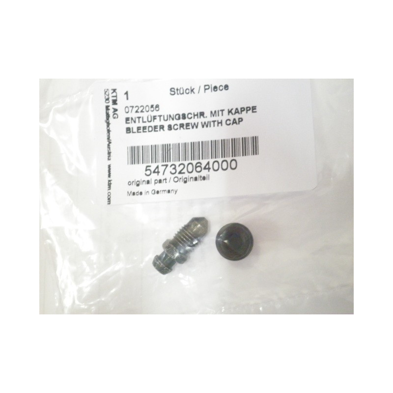 54732064000  Bleeder Screw With Cap KTM Duke 690 '08-'15 EXC-450 '03-'07