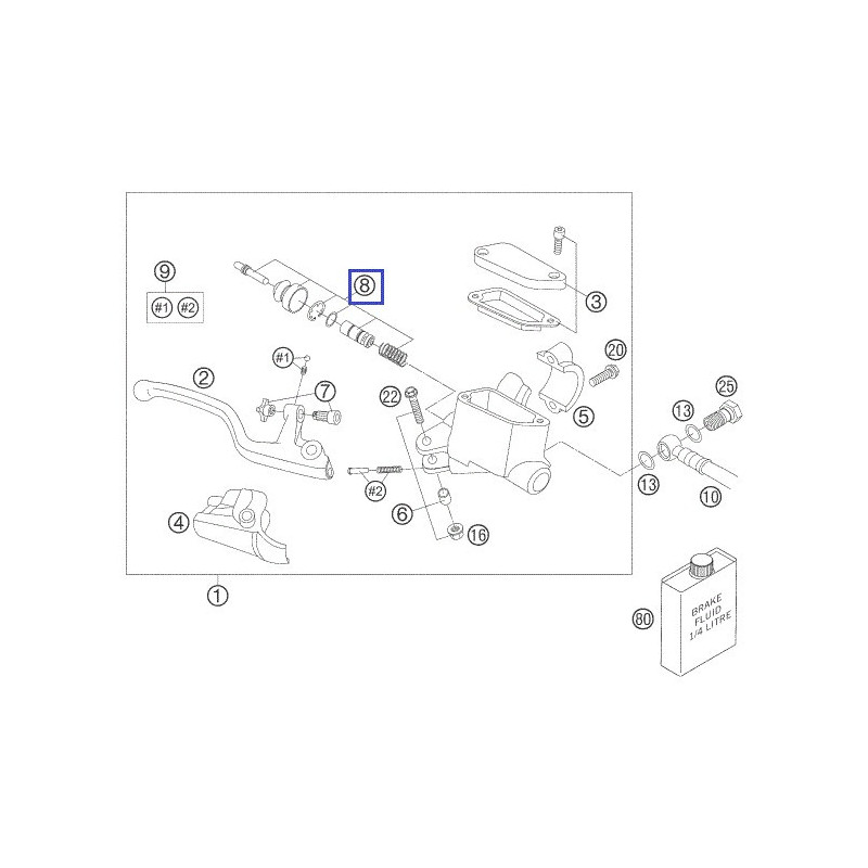 47013008100  Σετ Επισκευής Εμπρός Τρόμπας Φρένου 9,5mm KTM SX-85 '05-'12