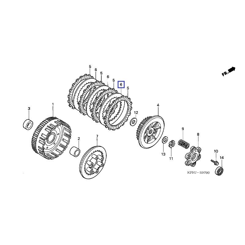 22321KGH600  Δίσκος Συμπλέκτη Μεταλλικός Honda ANF-125i Innova '07-'12