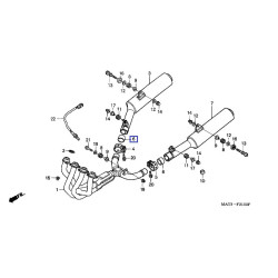18391ML0003  Φλάντζα Εξάτμισης Honda CBR-1100XX Blackbird