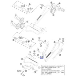 60036102000  Tensioner Rail Cpl. Rear KTM LC8 ADV-950-990