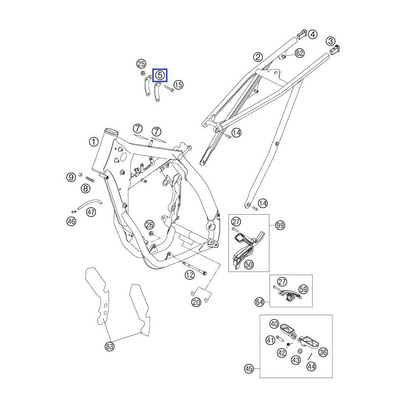 77303013000  Βάση Μοτέρ KTM SX-F 450 '07-'08