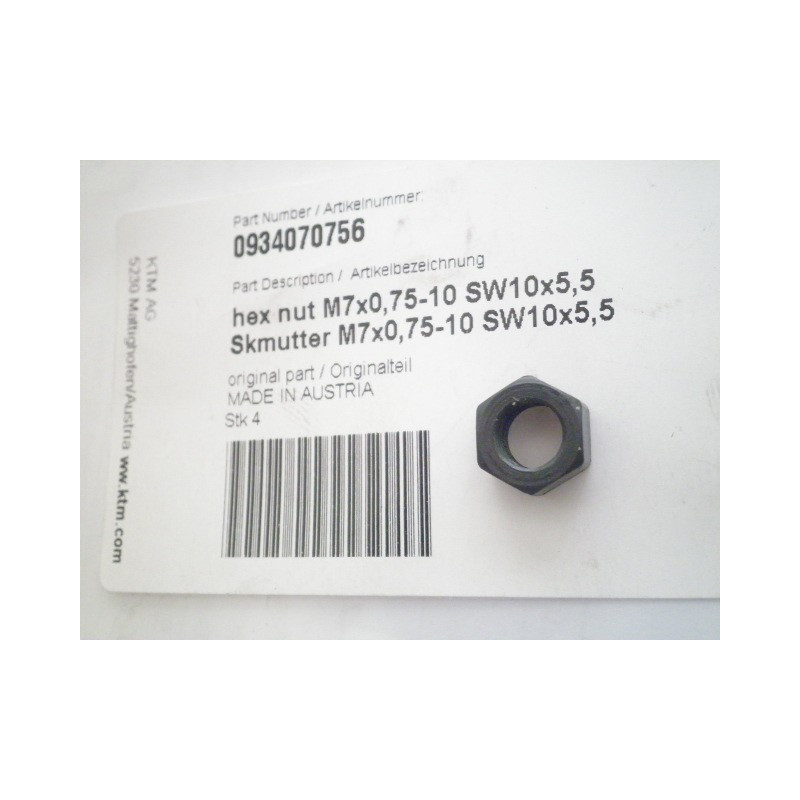 0934070756   Hexagon Nut DIN0934-M 7X0,75  KTM LC-4 640
