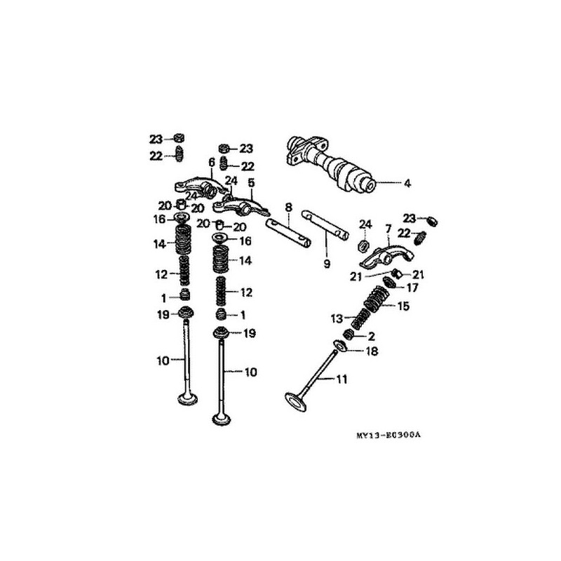 14721MR1000  Βαλβίδα Εξαγωγής Honda XRV/XLV