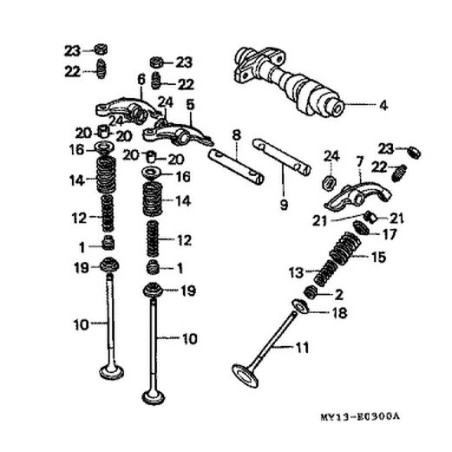 14721MR1000  Βαλβίδα Εξαγωγής Honda XRV/XLV