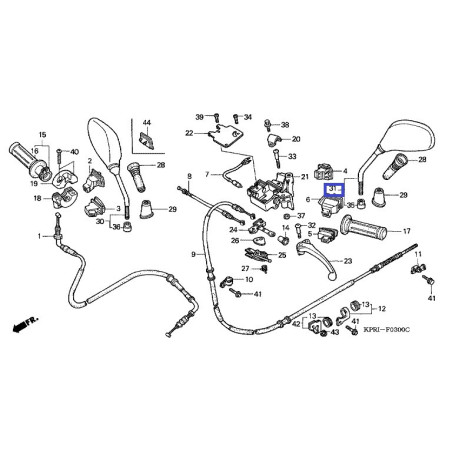 88220KGF900  Καθρέφτης Αριστερός Honda SH-150 '01-'08