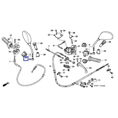 88210KGF900  Καθρέφτης Δεξιός Honda SH-125/150 '01-'08