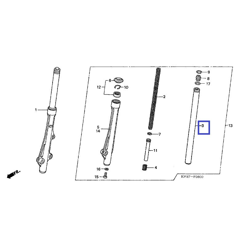 51410KPHE21  Front Fork Pipe Honda ANF-125i Innova '07-'12