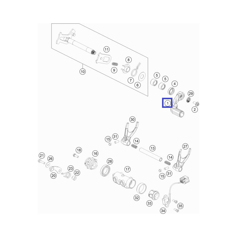 79434031100  Shifting Lever Cpl. KTM SX-F 450 '17-'19