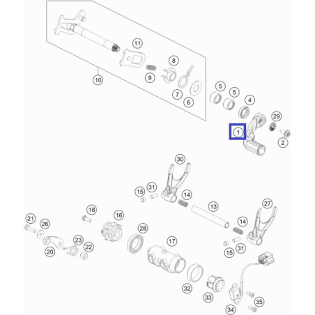 79434031100  Shifting Lever Cpl. KTM SX-F 450 '17-'19