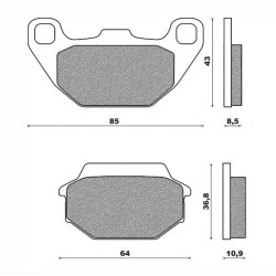MA305  Rear Brake Pads SYM Joyride-125-150-200