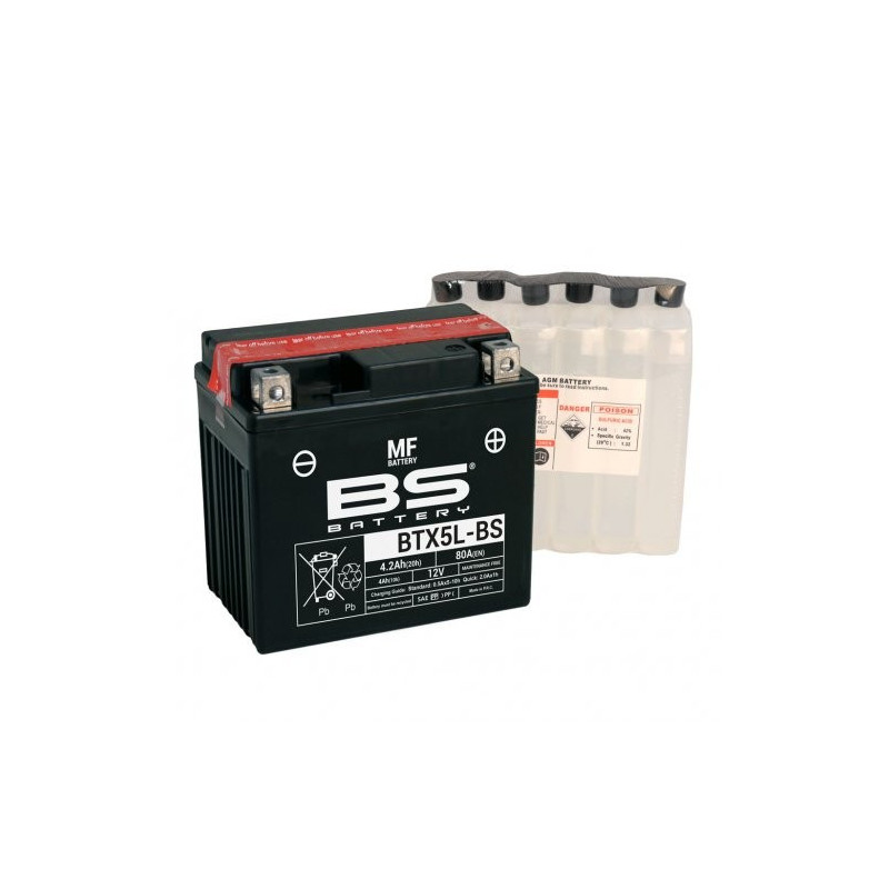 BTX5LBS   Μπαταρία BS  YTX5L-BS Honda ANF-125 Innova 