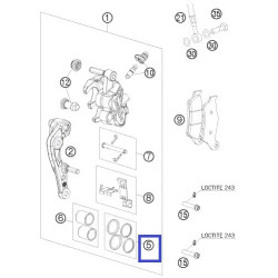 77013021000  Λάστιχα Εμβόλων Δαγκάνας Σετ 24mm. KTM EXC-250-300 '09-'22 