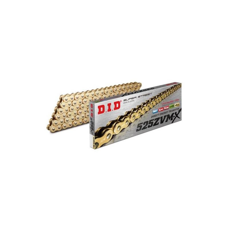 DID525ZVMXGG124  D.I.D ZVMX G&G Drive Chain Gold X'Ring 525-124 links