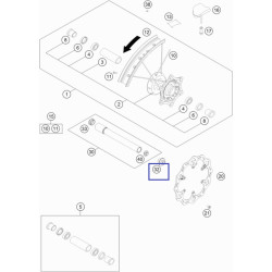 70009082000  Παξιμάδι Αξονα Εμπρός Τροχού KTM EXC-SX '16-'23