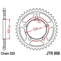 JTR898.41    JT Γρανάζι Πίσω 41t. KTM Superduke-990 '05-'12