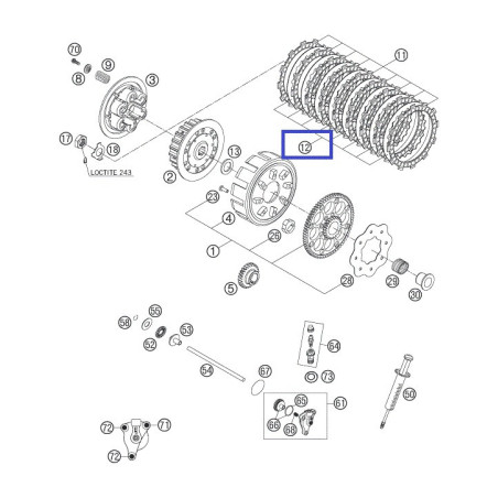 54832012100  Δίσκοι Συμπλέκτη Μεταλλικοί Σετ KTM EXC-250 '04-'12