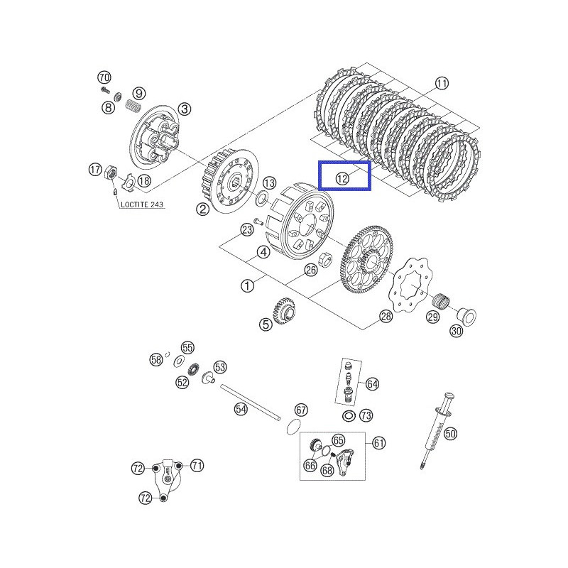 54832012100  Clutch Steel Discs Kit KTM EXC-300 '04-'12