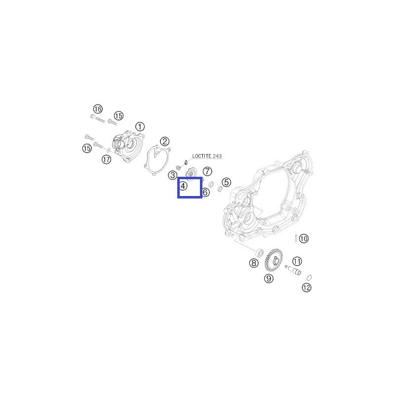 77335055100  Water Pump Wheel KTM EXC-400-450-530 '08-'11