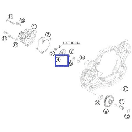 77335055100  Φτερωτή Αντλίας Νερού KTM EXC-400-450-530 '08-'11