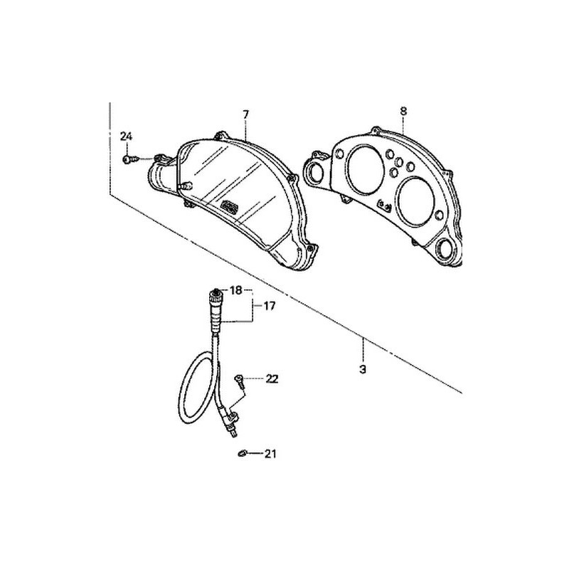 44830MAW760 Honda XL-650V Speedometer Cable
