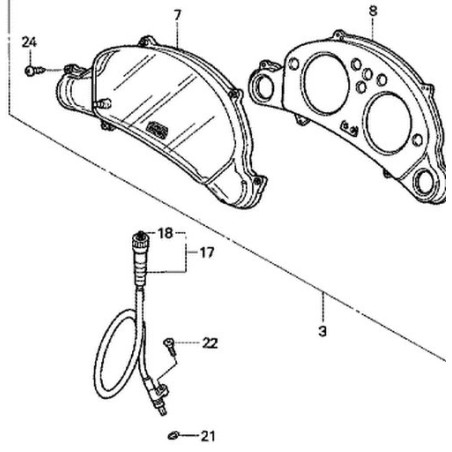 44830MAW760  Honda XL-650V Ντίζα Κοντέρ