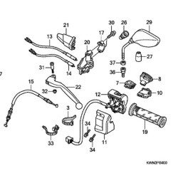 53178KWN930 Honda PCX-125 Μανέτα Αρ. Οπίσθιου Φρένου 