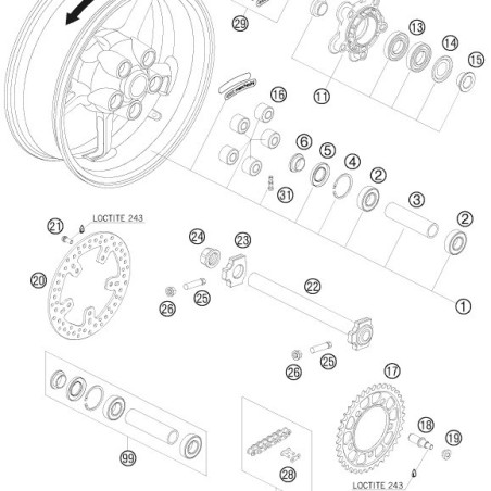 61010060000  Δισκόπλακα Οπίσθια KTM Duke-690  SMT-990