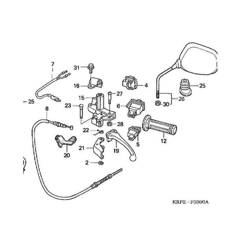 43450KRP980 Rear Brake Cable Honda SCV-100 Lead '03-'10