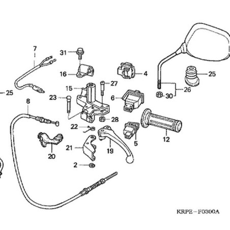 43450KRP980 Ντίζα Οπίσθιου Φρένου Honda SCV-100 Lead '03-'10