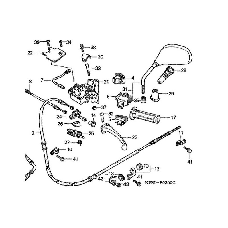 43450KPR900 Ντίζα Οπίσθιου Φρένου Honda SH-125/150