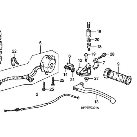 22870KTYD30  Ντίζα Συμπλέκτη Honda CBR-125 '07-'11