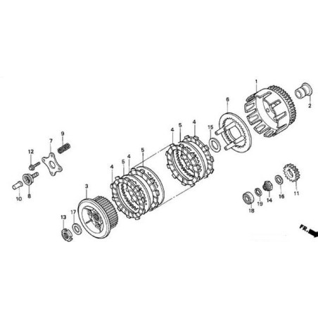 22201KAE000  Clutch Friction Disk Honda  AX-1/NX-250 Dominator 