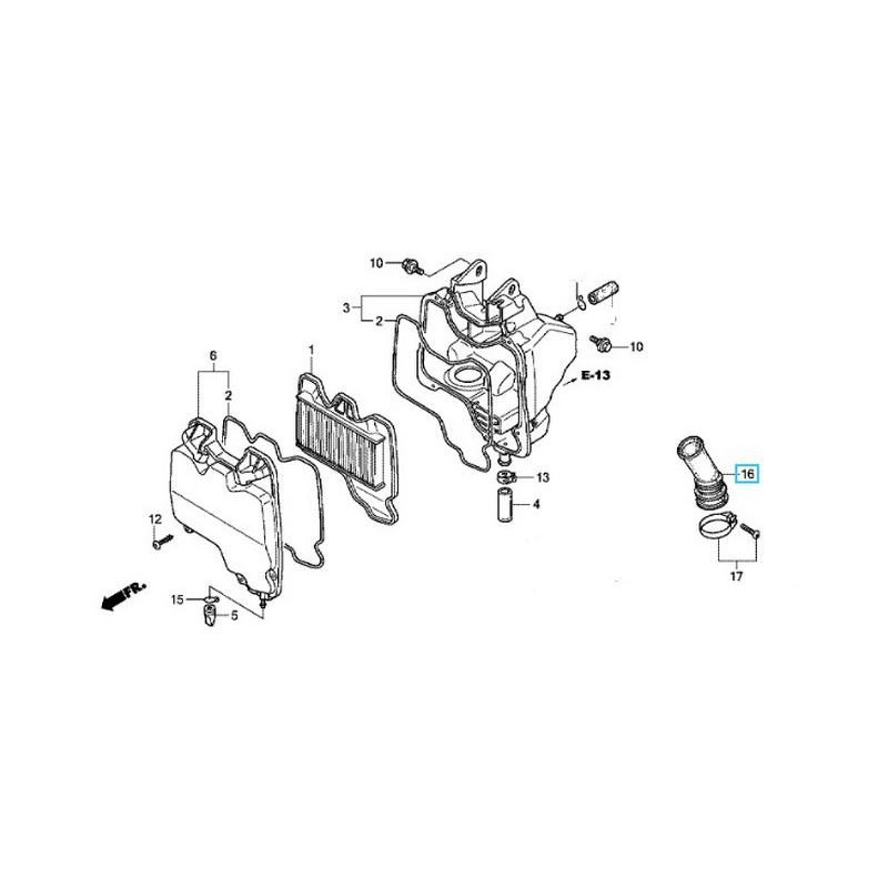 17253KPH700  Tube Air Cleaner Connecting Honda ANF-125 i Innova '07-'10